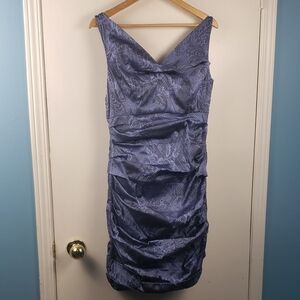 Theia Lavender Textured Midi Cocktail Dress Size US 10